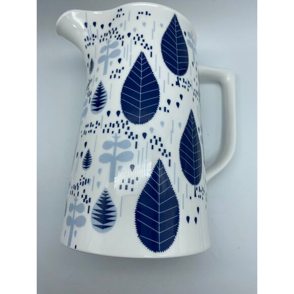 Donna Wilson‎ Sprig Blue White Pitcher 2009 Rare Bone china United Kingdom